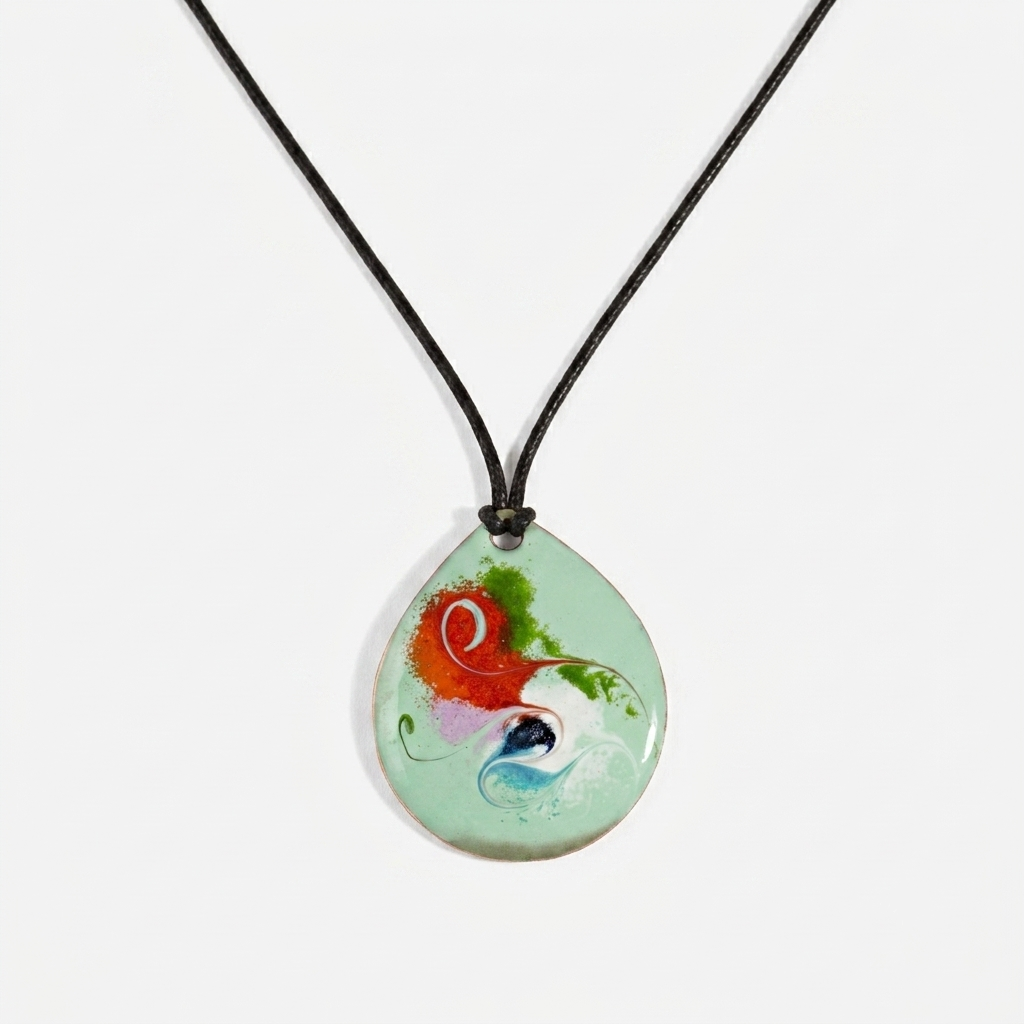 Celadon Green Costume Pendant Necklace2