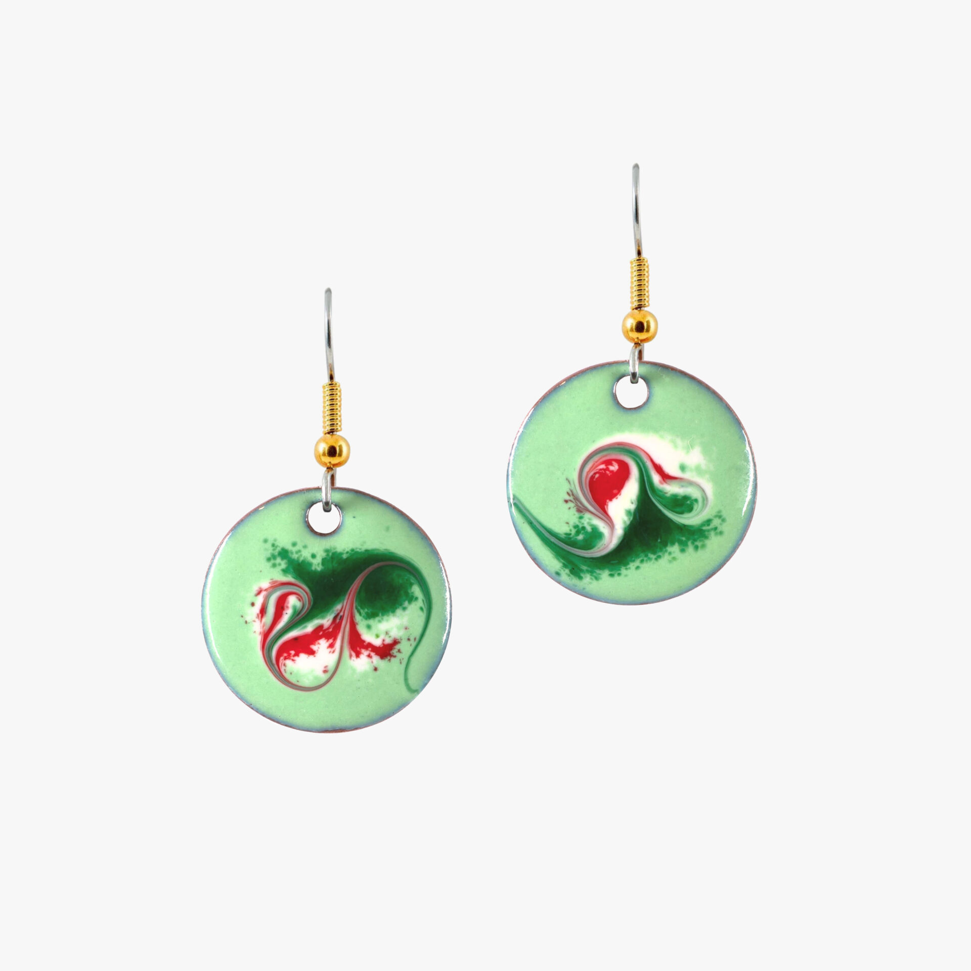 Green drop earrings