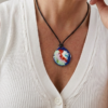 Electric Blue Large Costume Pendant