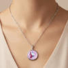 Megouna Pink & silver pendant