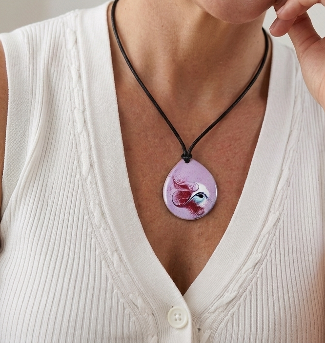 Pinky Mauve Large Costume Pendant