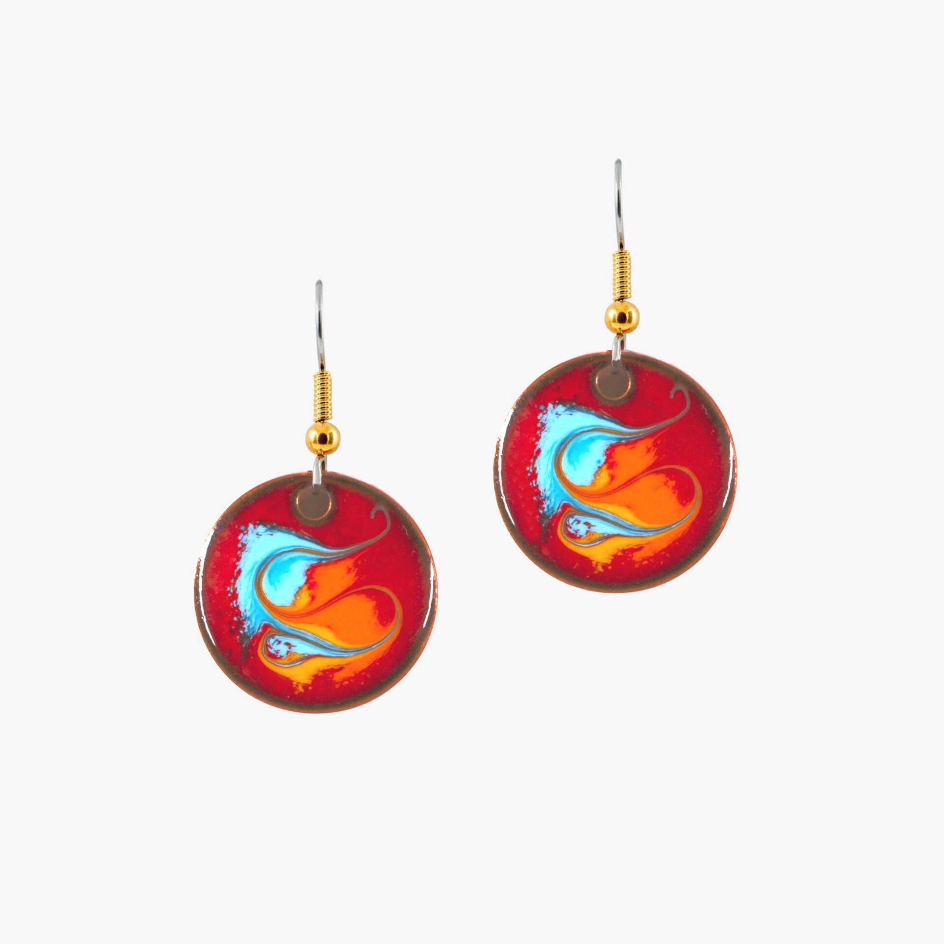 red drop earrings