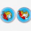 Turquoise stud enamel earrings