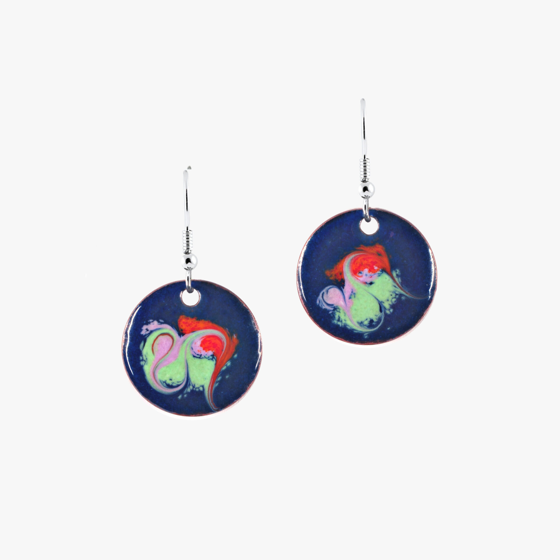 blue and silver drop earrings