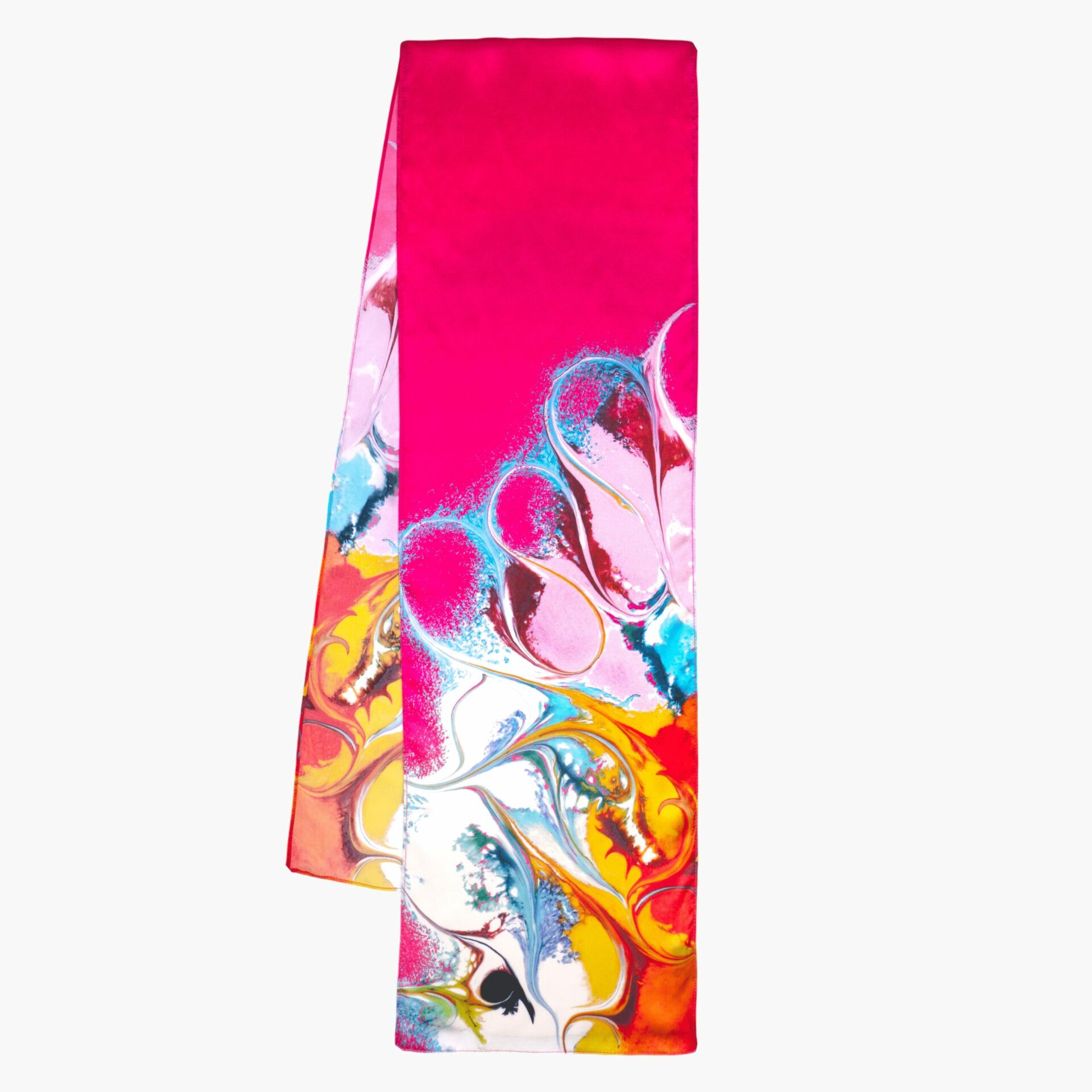 Hot pink silk scarf