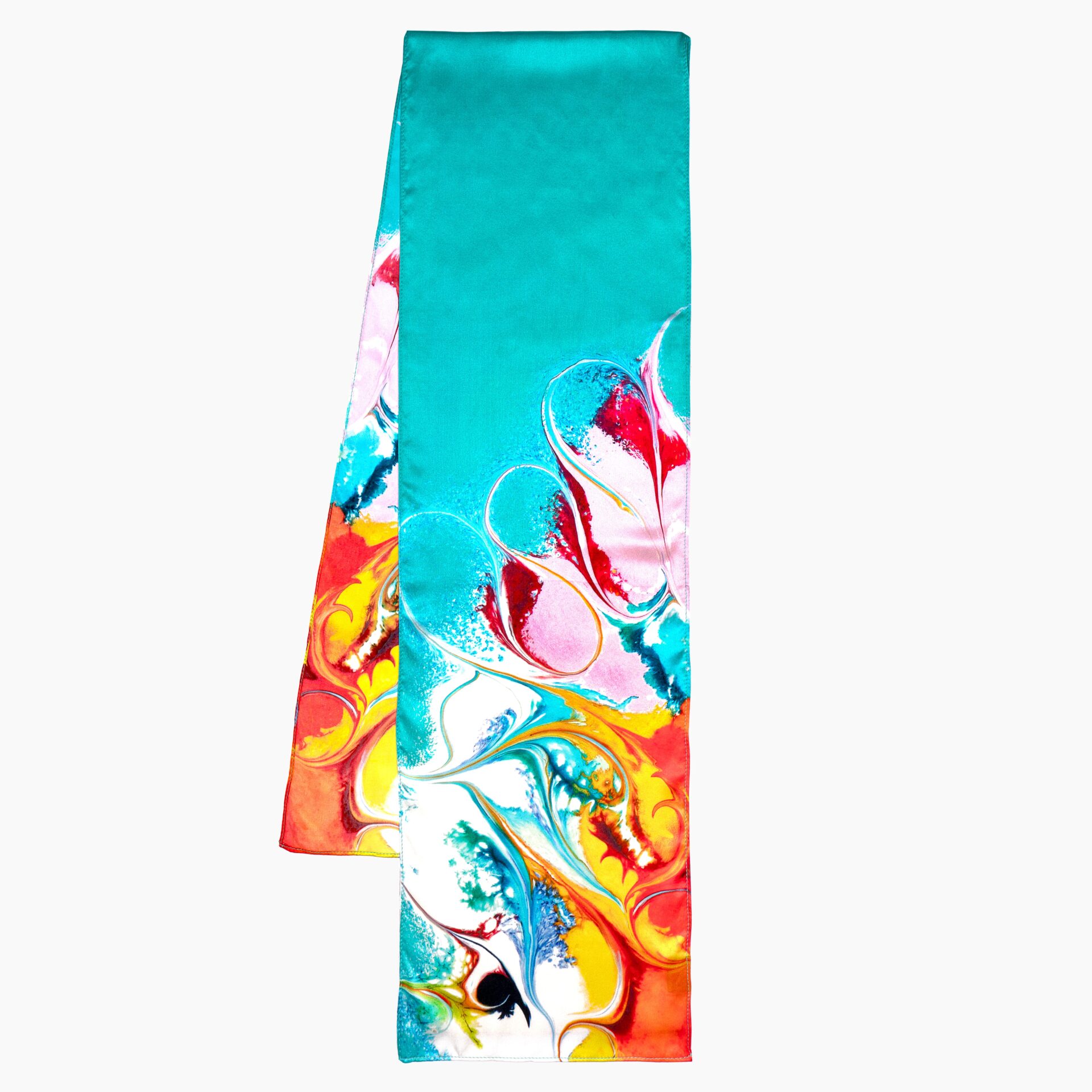 Teal silk scarf