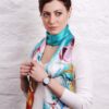 Teal Silk Scarf