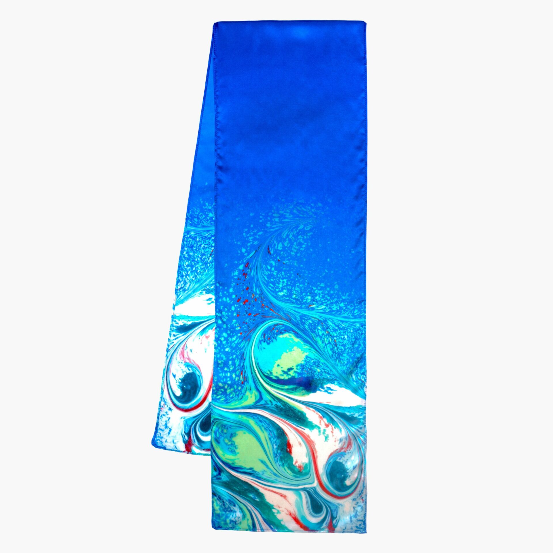 cobalt blue silk scarf