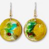 yellow large drop earrings