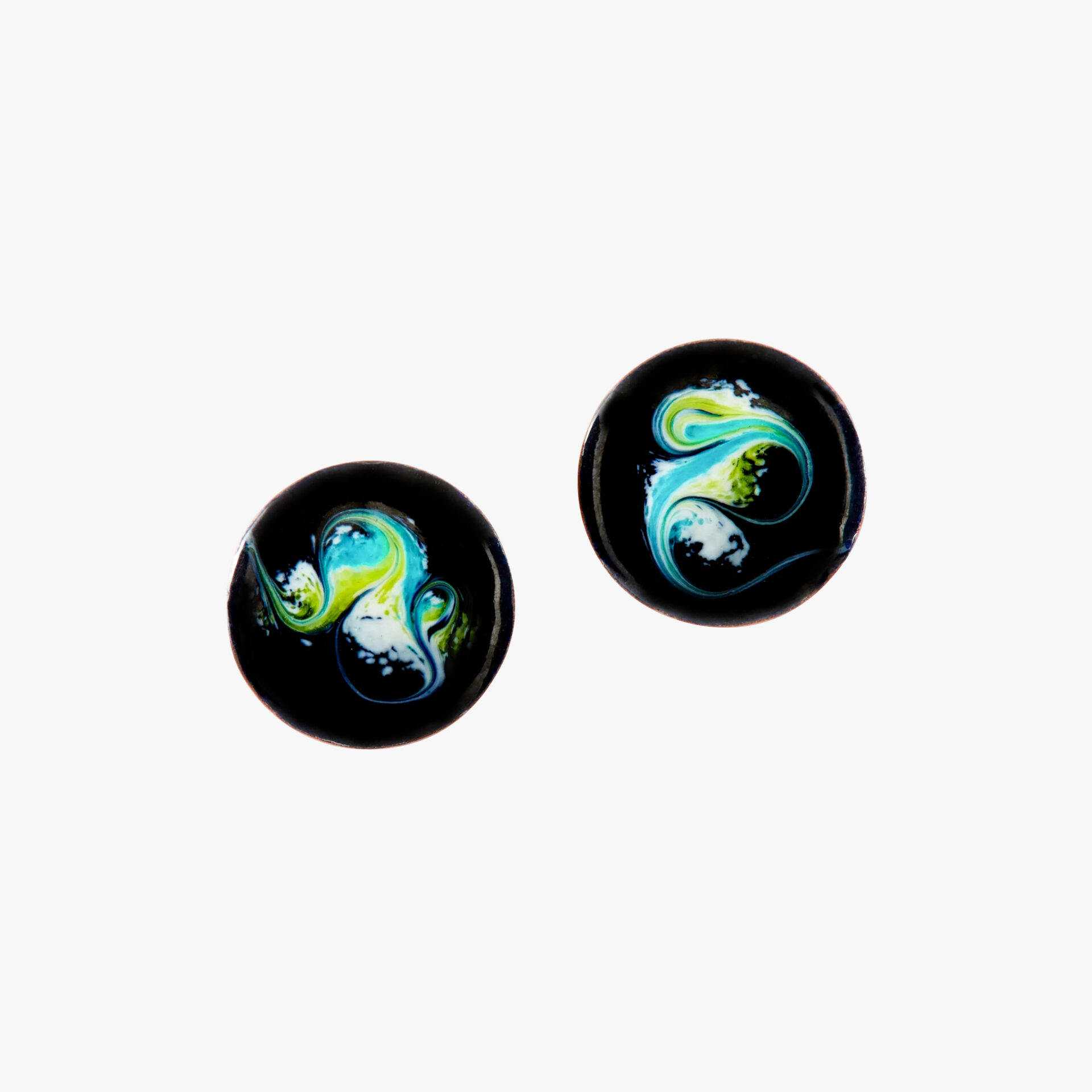 Black and green Stud Earring