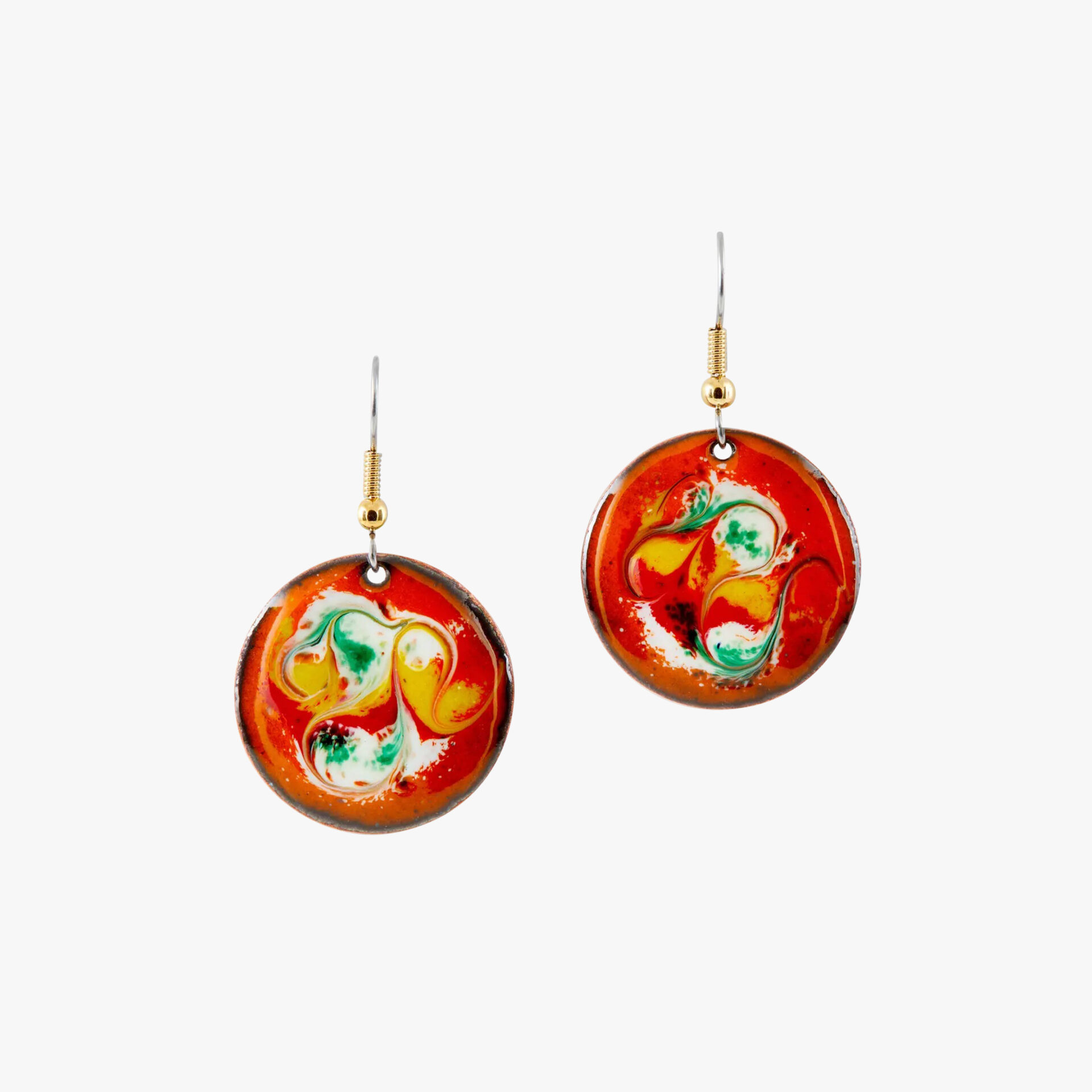 Orange drop earrings