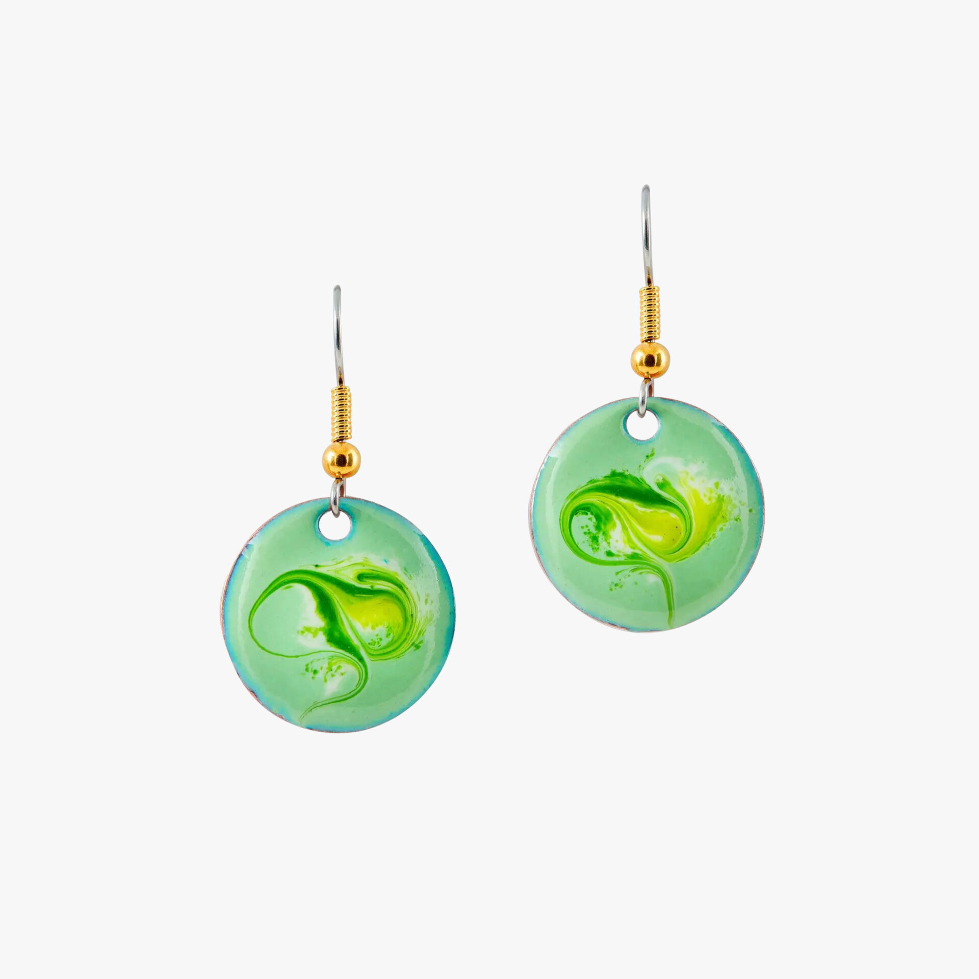 Pistachio green drop earrings