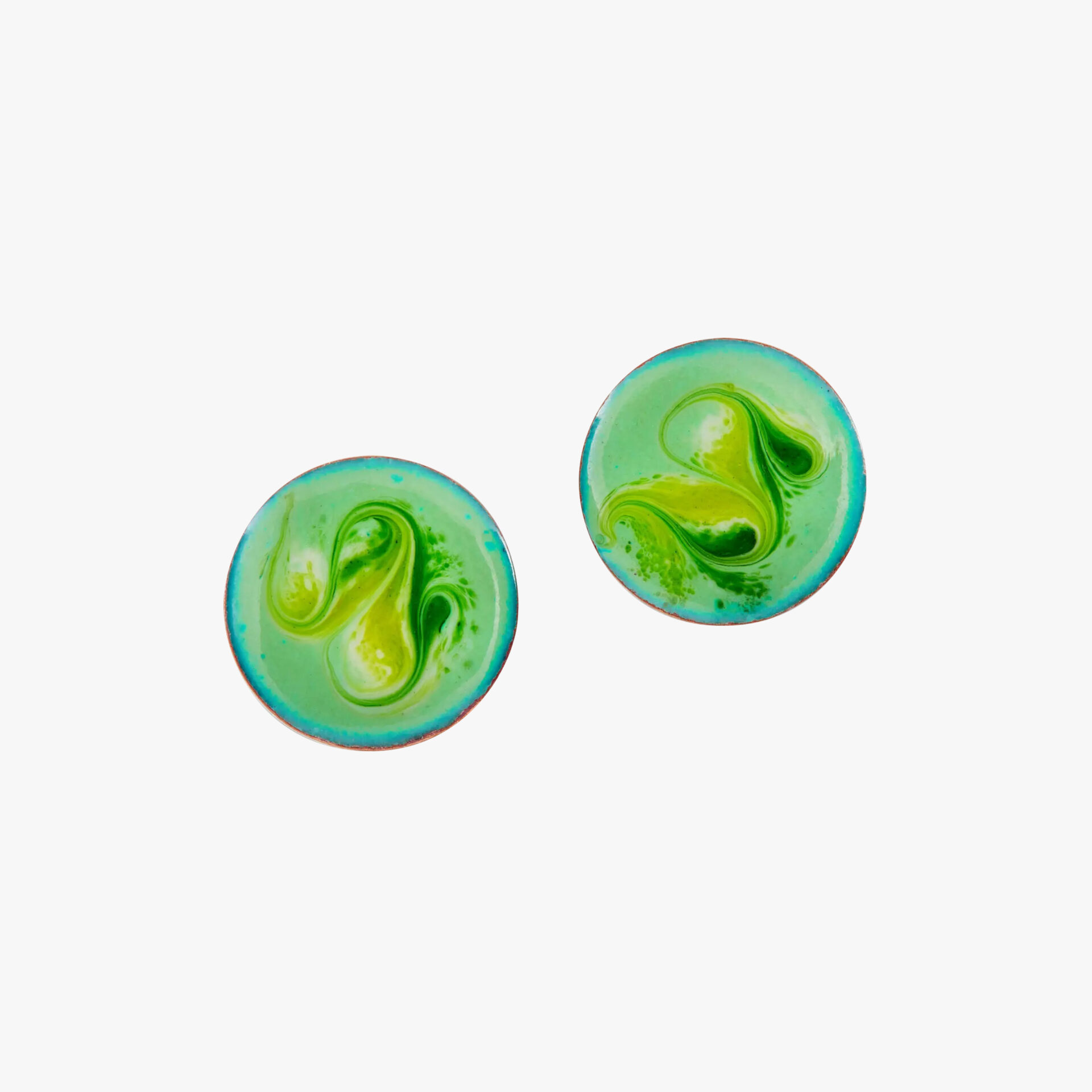 Pistachio green stud earrings