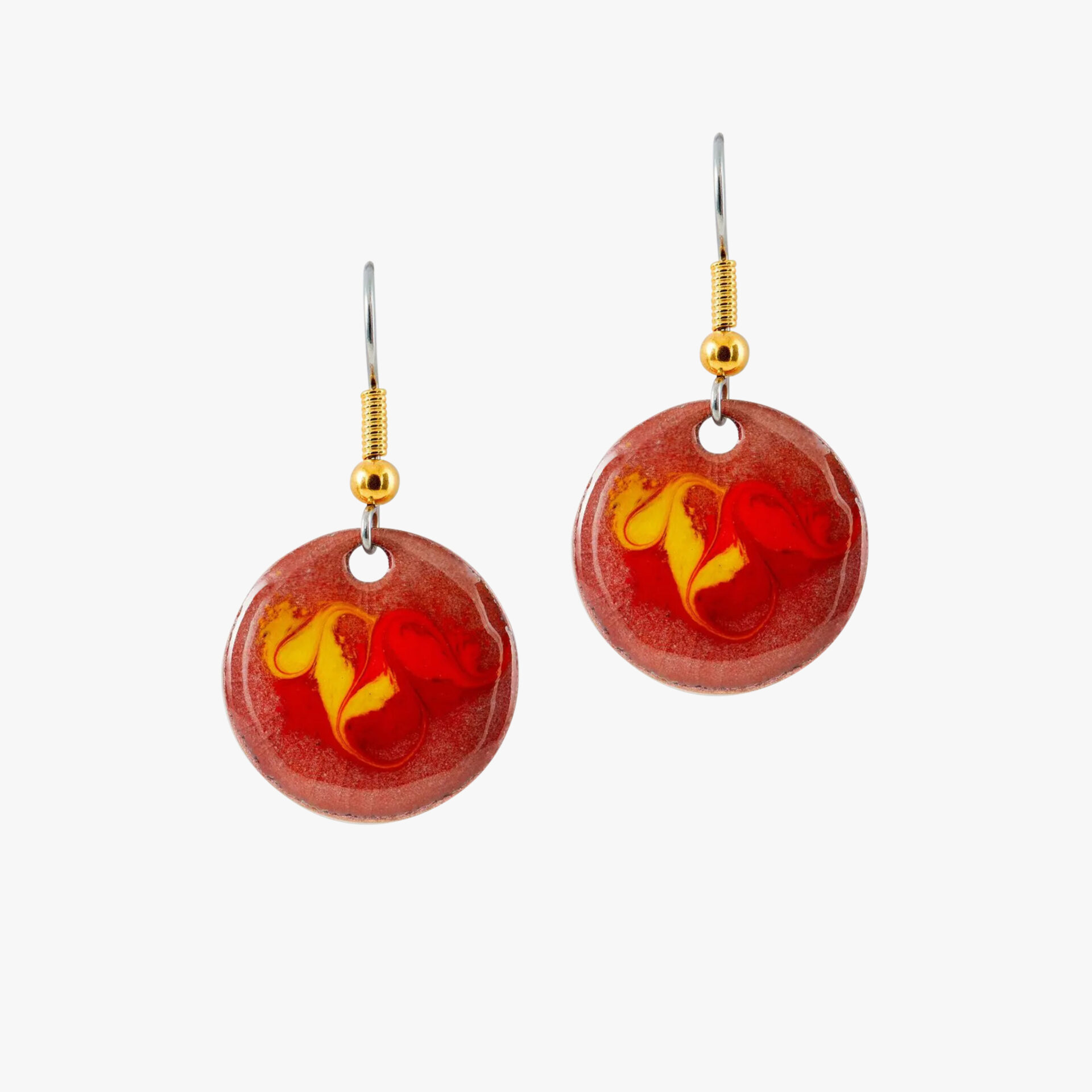 red drop earrings