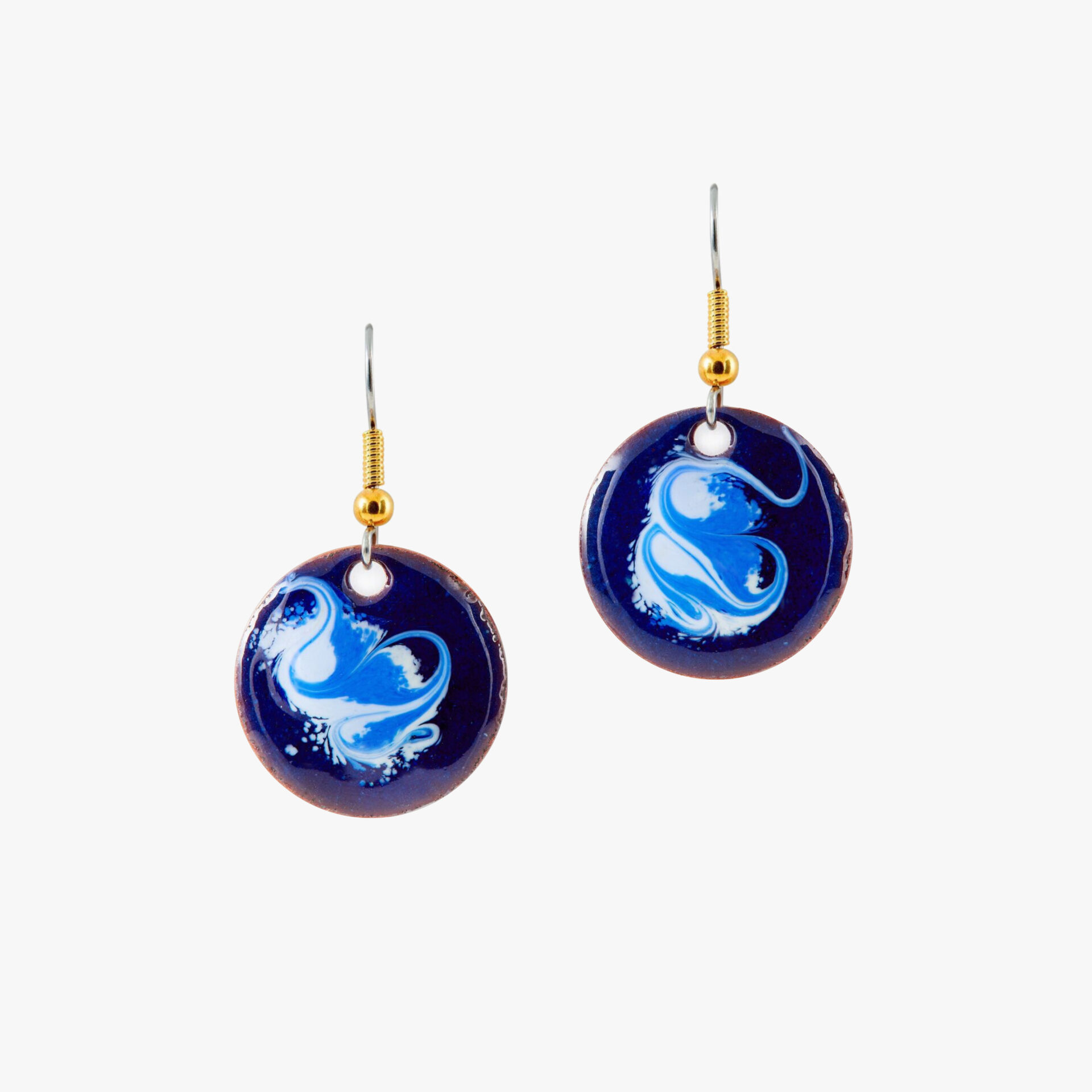 Dark blue drop earrings