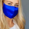 Cobalt blue silk face mask