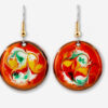 Orange drop earrings