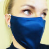 Navy silk face mask