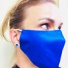 Cobalt blue 100% silk face mask