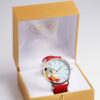 Red enamel design watch