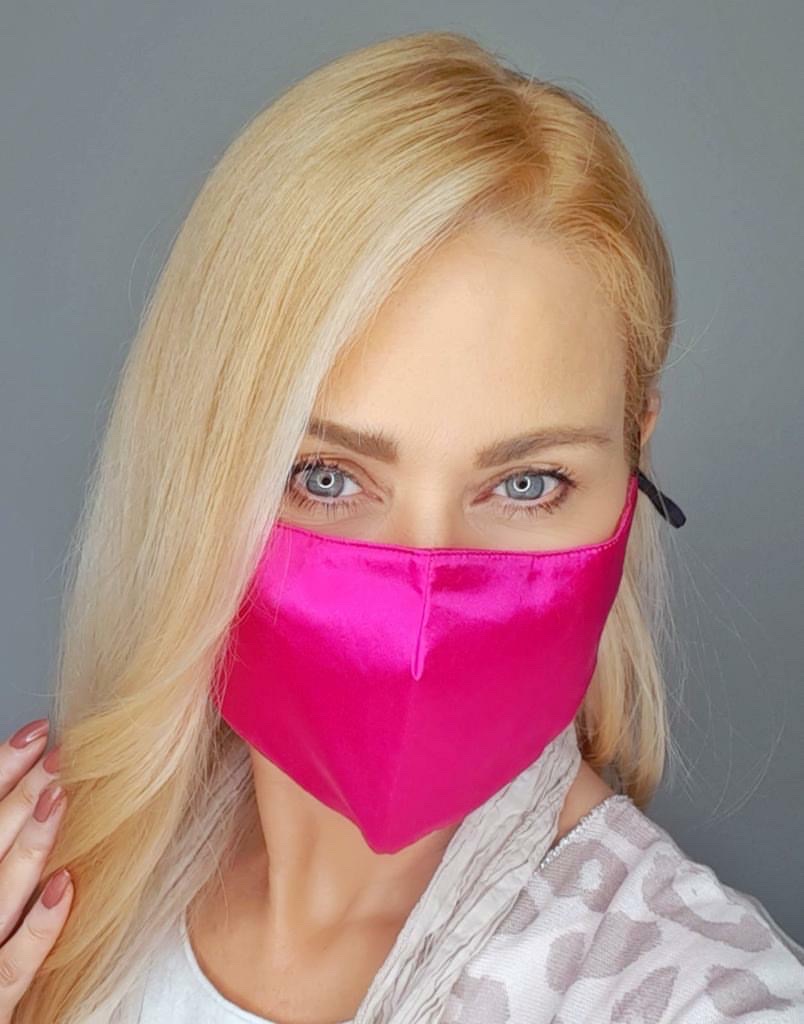 Pink Silk Face Mask