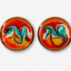 African Sun Stud enamel Earrings