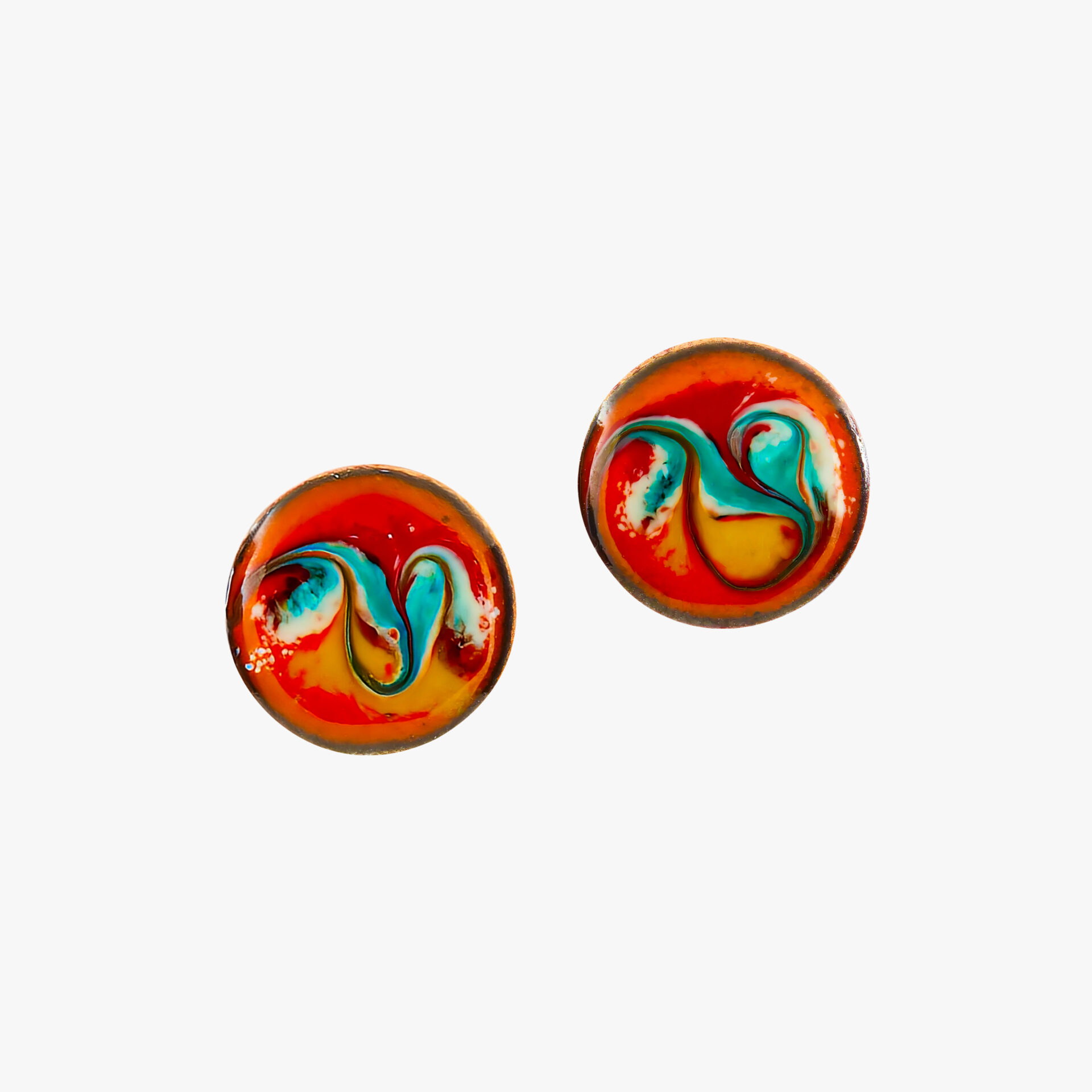 orange stud earrings