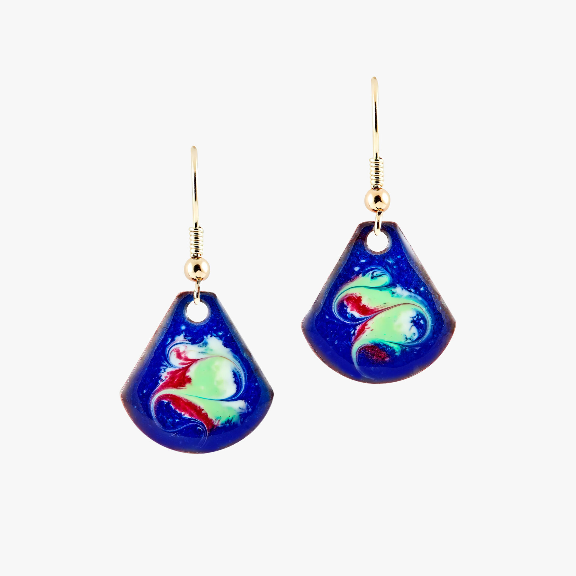 Blue gold earrings