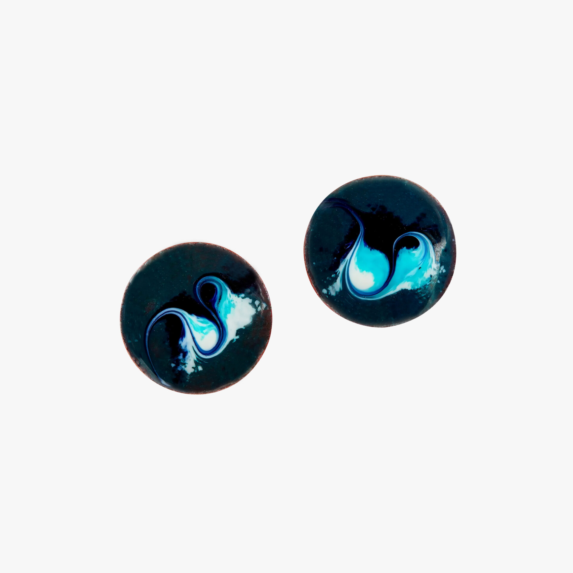 Dark blue stud earrings