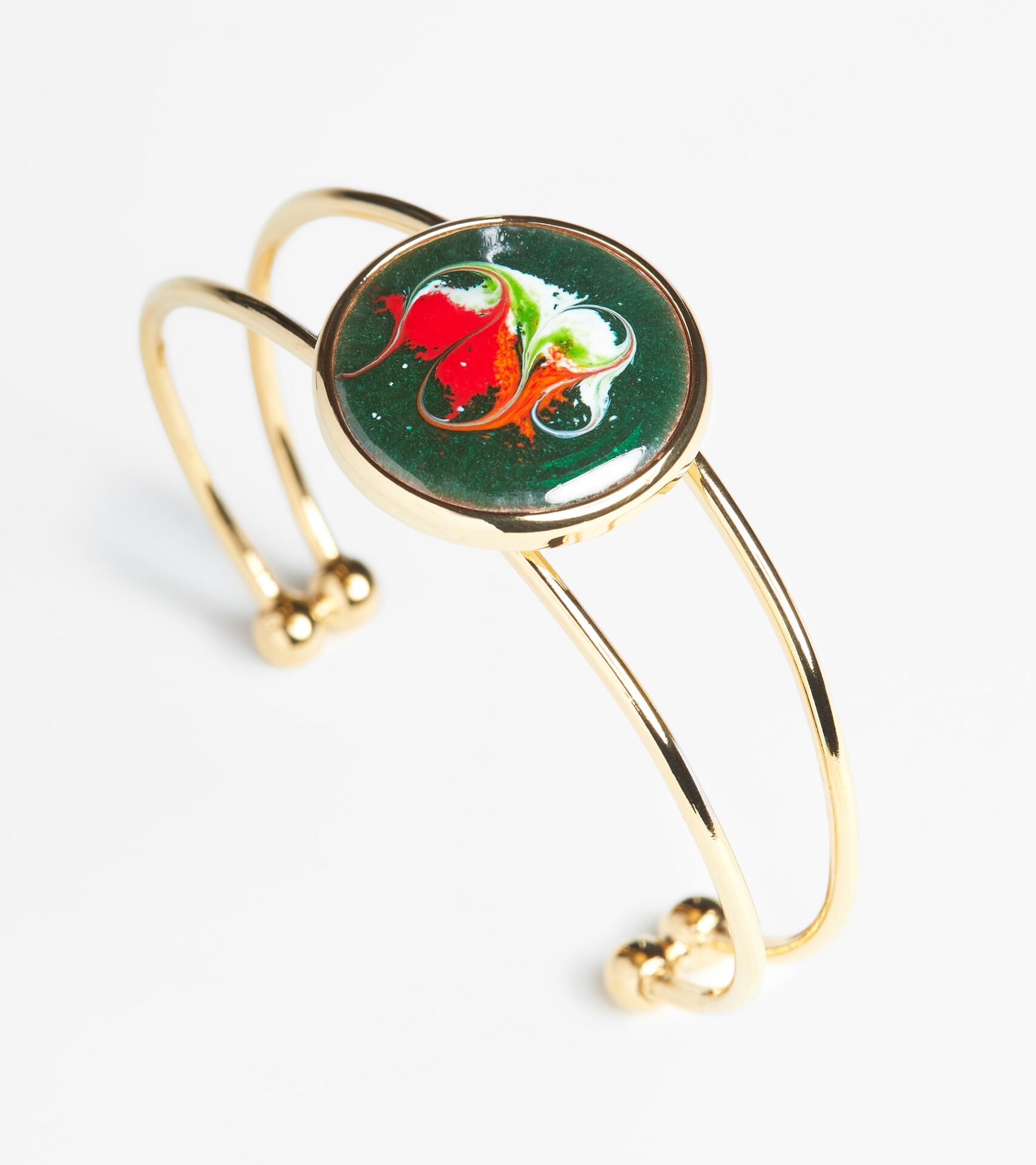 Melisandre large gold plated enamel bracelet