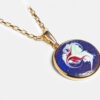 Sansa gold plated enamel pendant