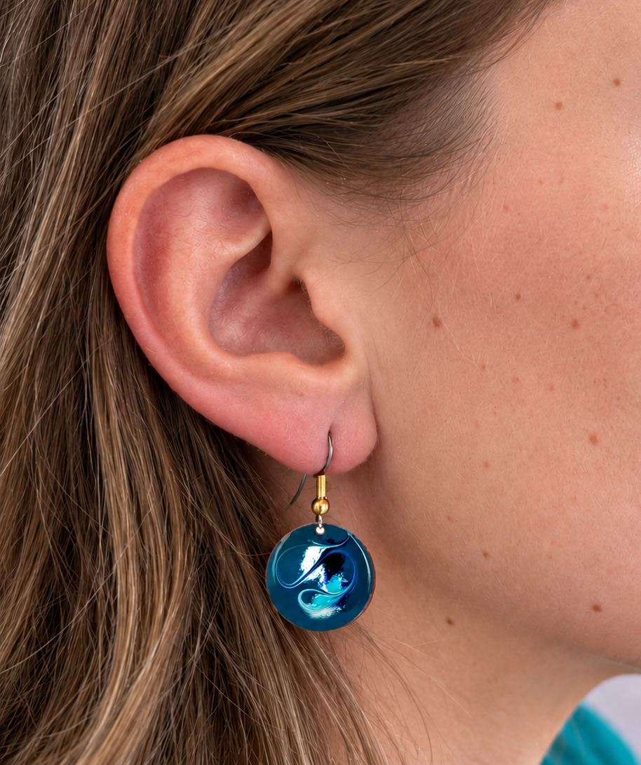children of lir dark blue drop earrings