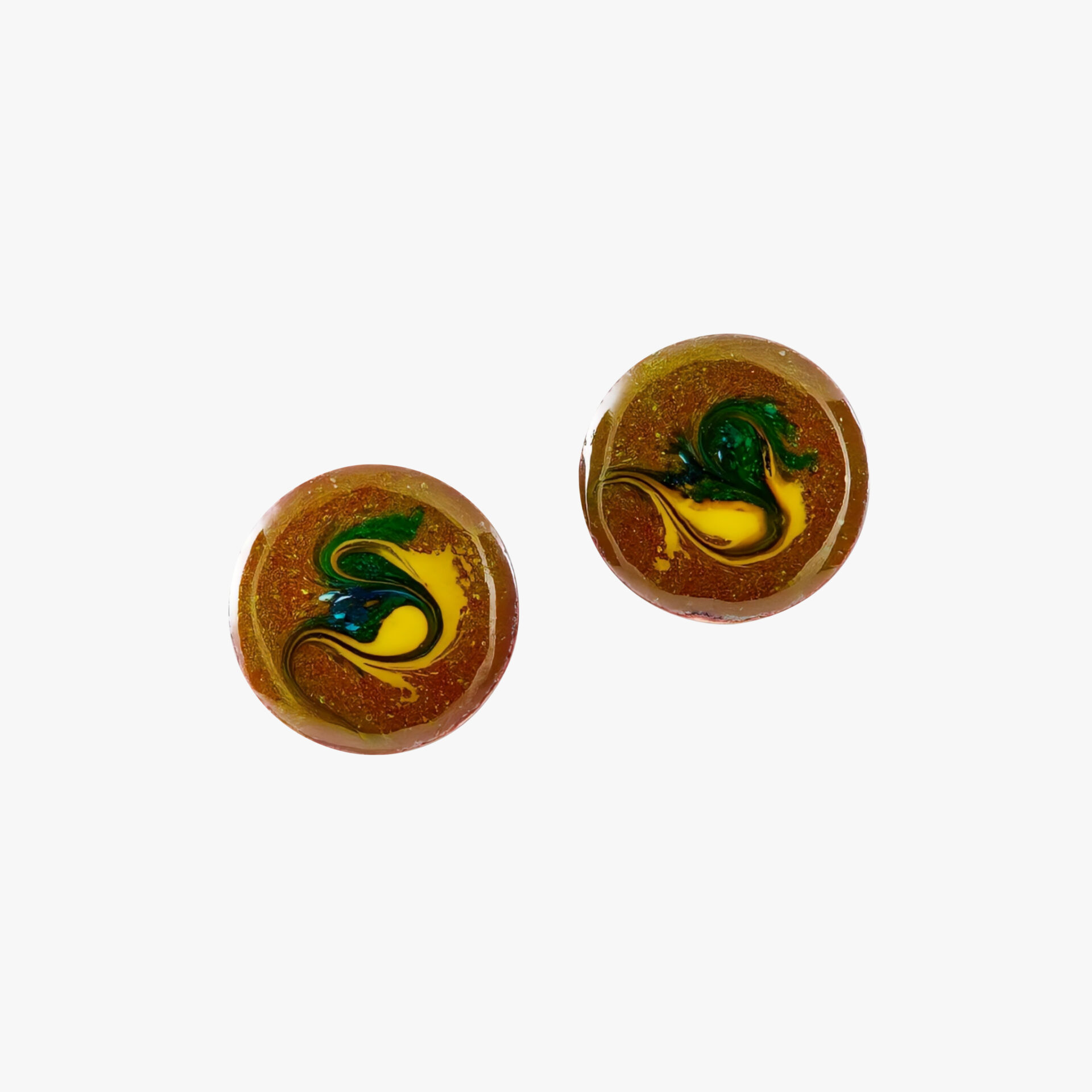 Brown stud earrings