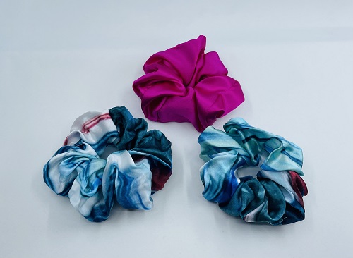 set of silk scrunchies