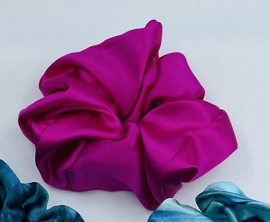 Hot pink Silk Scrunchie