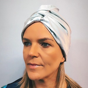 Silk Hair Wrap Silver