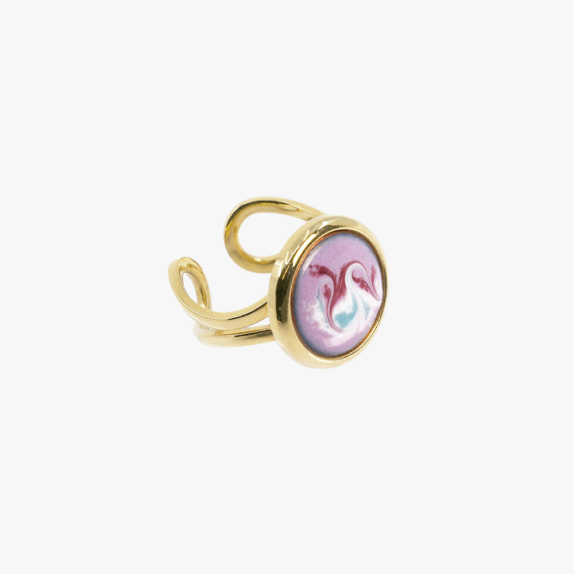 pink and silver ring