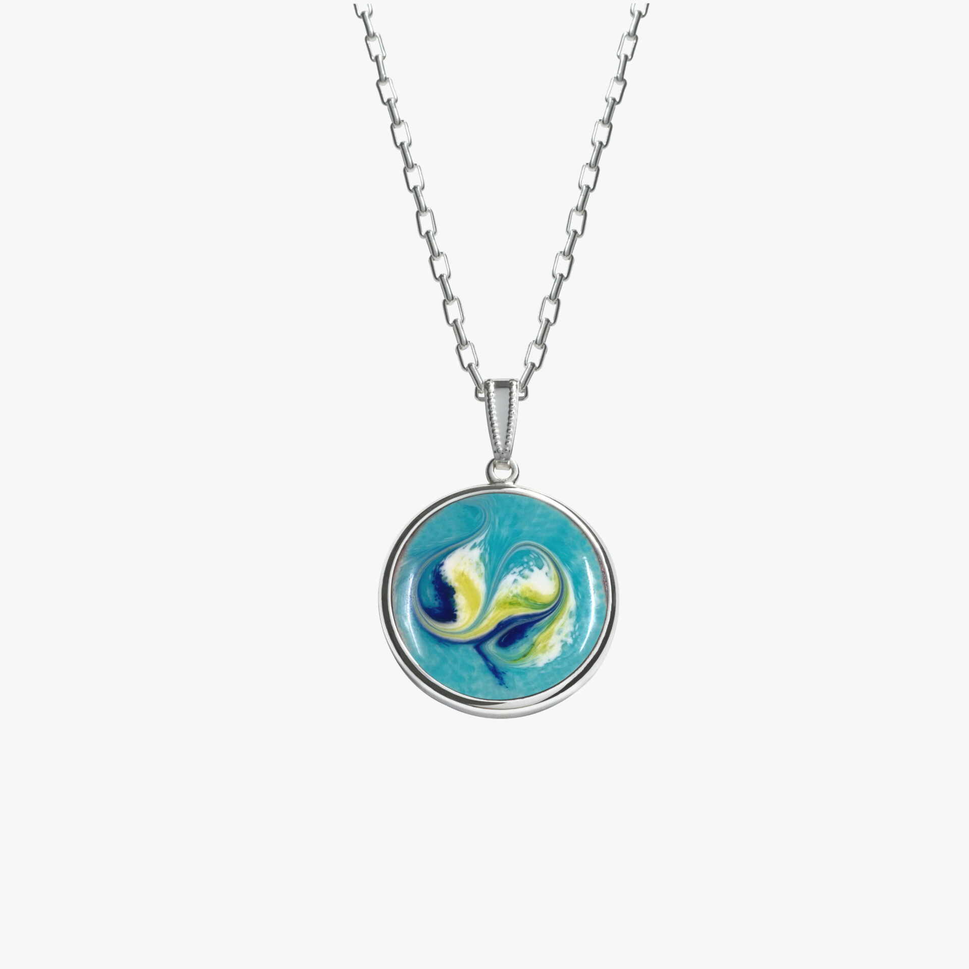 turquoise pendant silver chain