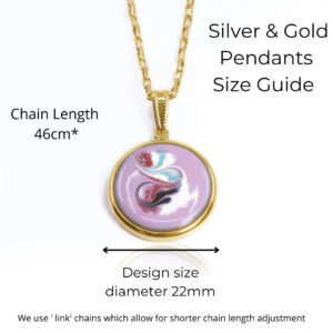 Meabenamels pendants size guide