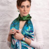 Dark green silk scarf