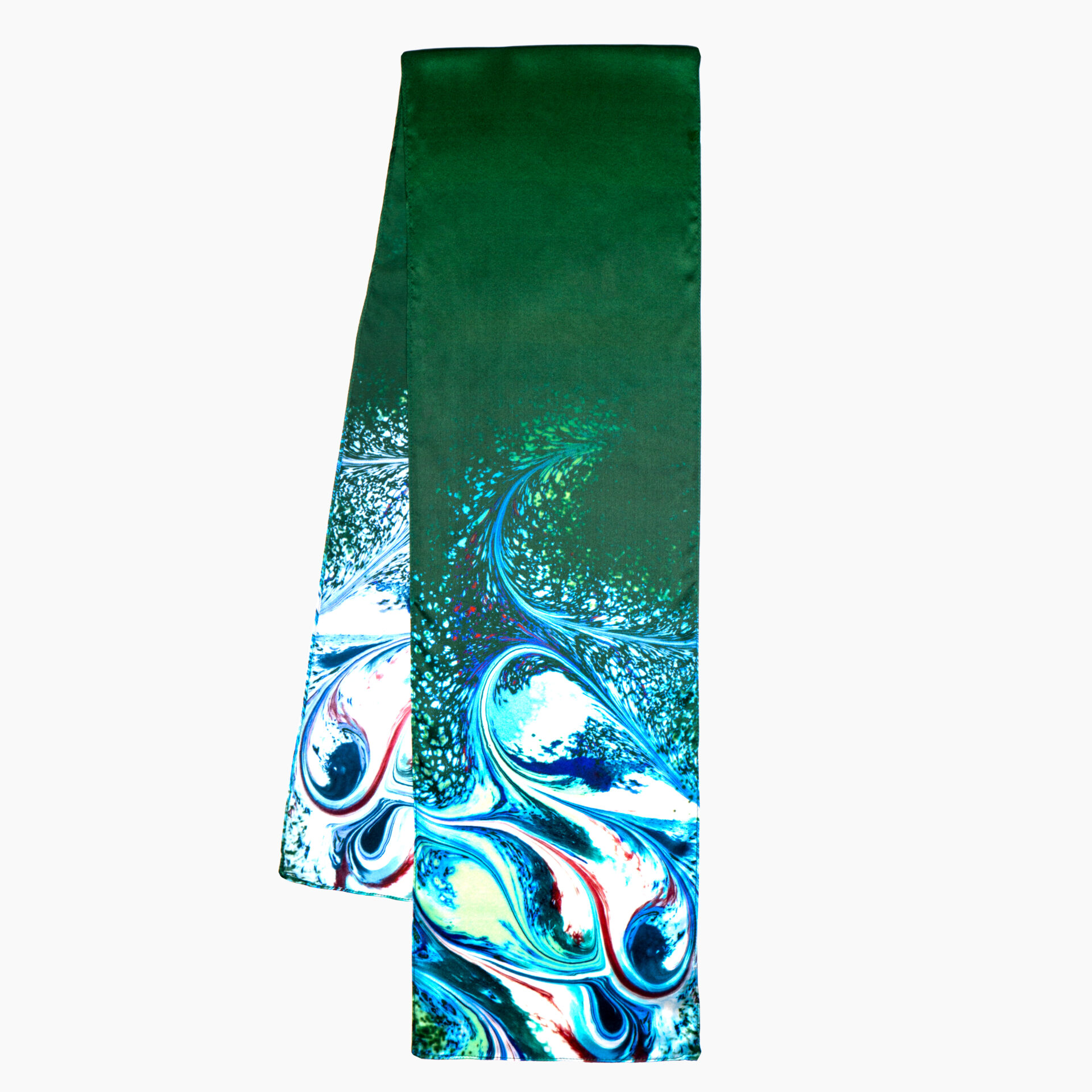 dark green silk scarf