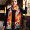 African Sun Orange Silk Scarf
